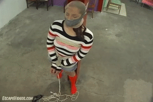 escapevideos.com - Nastasia Gagged Pantyhose Hooded 2 thumbnail